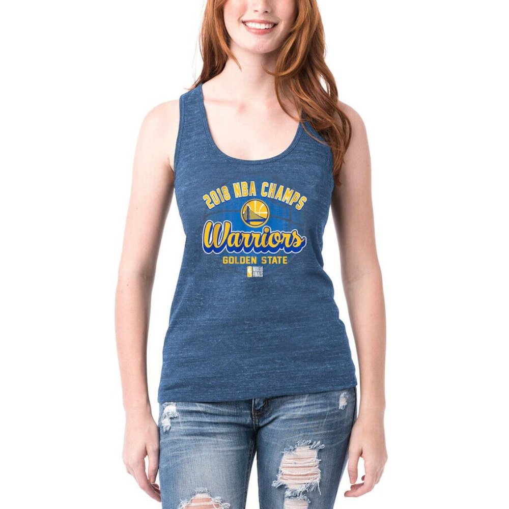 New Era Golden State Warriors Racerback Tank Top Shirt Blue Women's